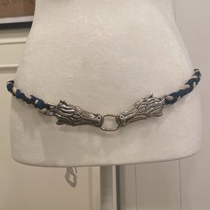 Vintage Braided Rope Double Horse bit closure Necklace Belt